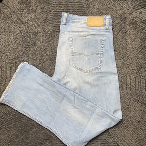 Diesel Viker Jeans Mens 36x32 Light Wash Button Fly Straight Leg Denim